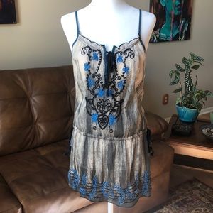Free People Embroidered Tunic Tank size 2 Small